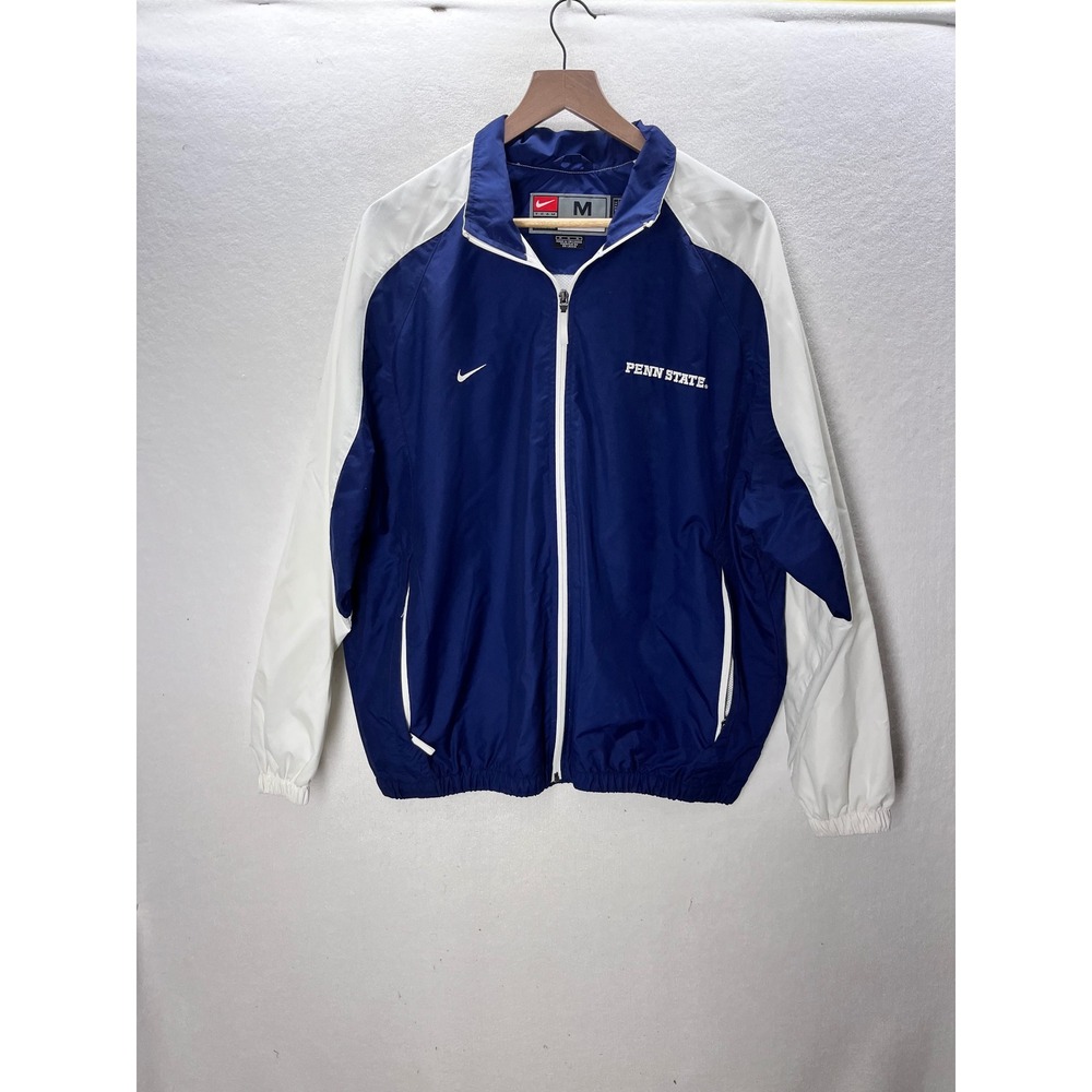Nike Penn State Windbreaker Mens Medium Blue Full Zip Nittany Lions nice 3355